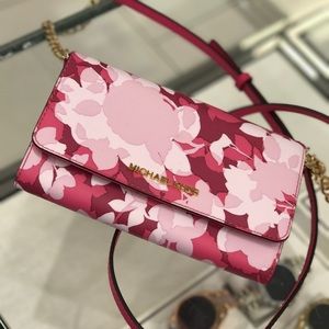 MK  WOW mini Cross body pink flower bag